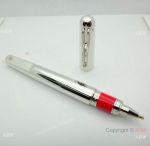 New! Mont Blanc M Red Signature Rollerball Pen - Stainless Steel Replica Pens